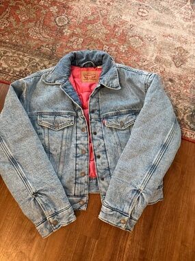 Levi's Blue Denim Jacket with Pink Quilted Lining